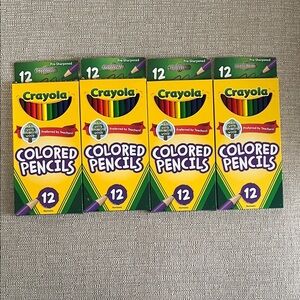 Crayola Colored Pencils -12 Assorted Colors -bundle of 4 packs